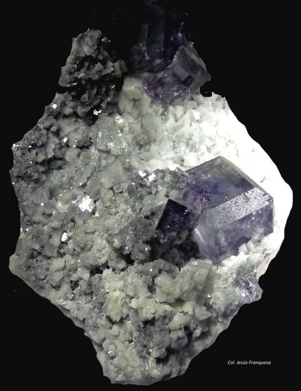 Fluorita y Calcita.
60x35 mm
(Autor: Jesus Franquesa Baucells)