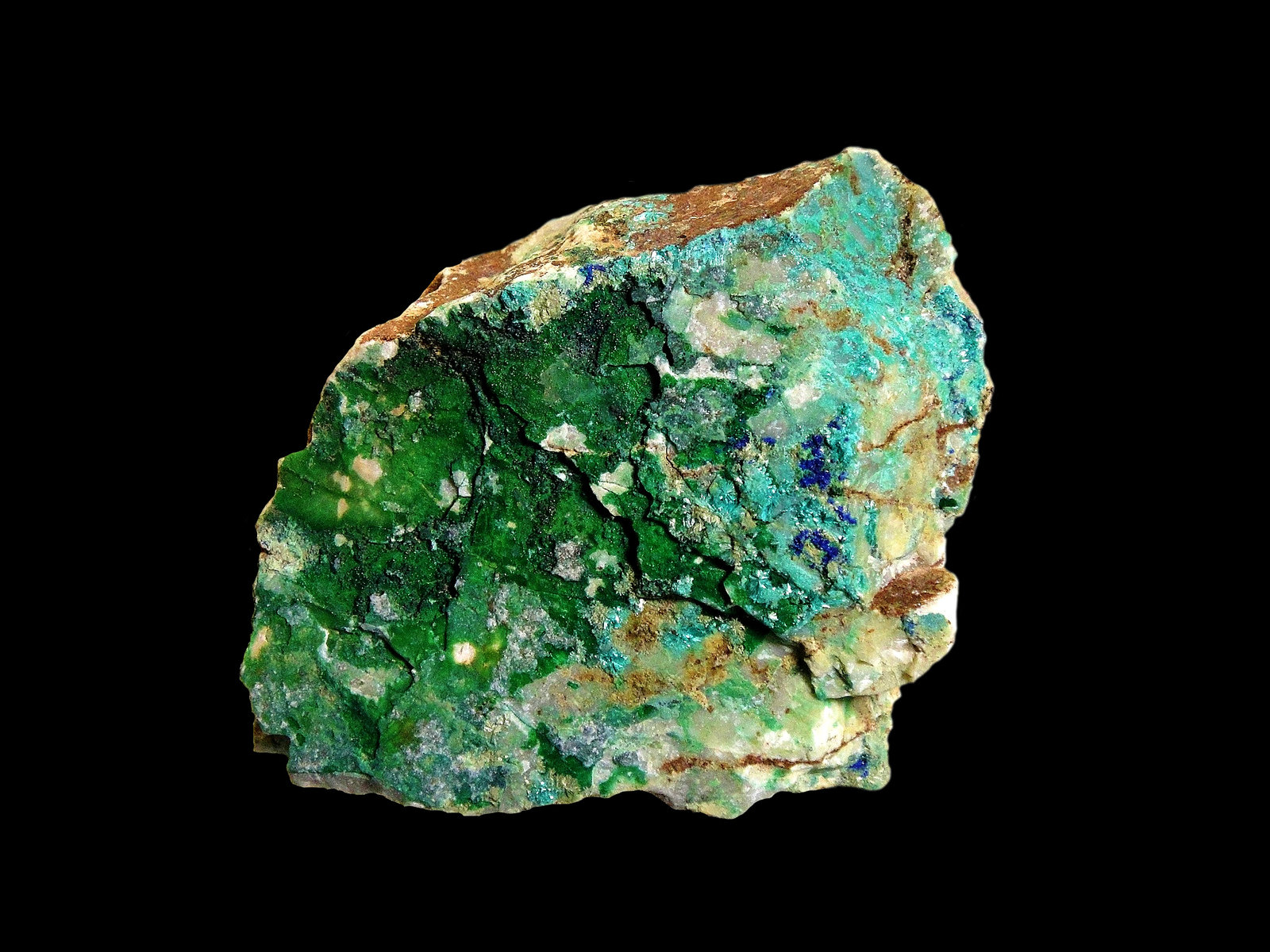 Conichalcita (Conicalcita) y Tyrolita (Tirolita)
5 x 5 cm.
(Autor: Antonio P. López)