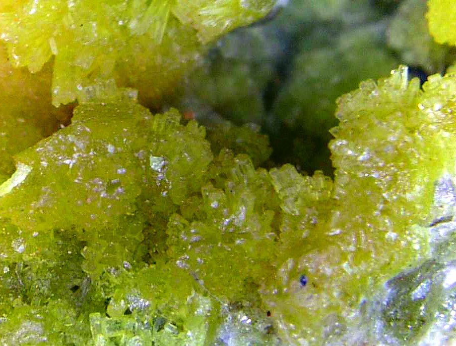 Mimetita-Piromorfita (Serie)
Campo de visión 10 mm.
(Autor: Antonio P. López)