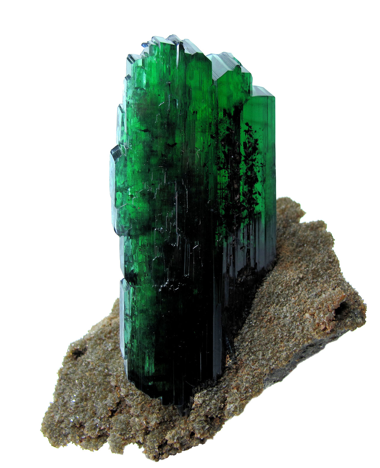 Vivianita, siderita, pirita
Cristal: 82 mm x 38 mm x 11 mm. Matriz: 90 mm x 56
(Autor: Carles Millan)