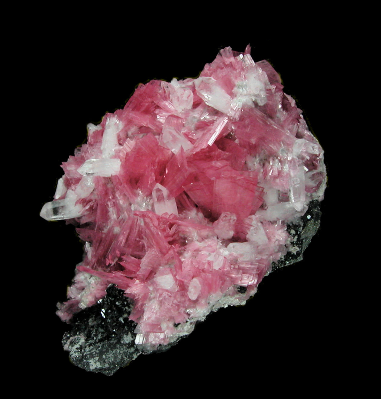 Rodonita, cuarzo, esfalerita, pirita
53mm x 52mm x 40mm. Cristal principal de rodonita: 10mm altura, 6mm anchura, 1mm grosor. Masa: 112g.
(Autor: Carles Millan)