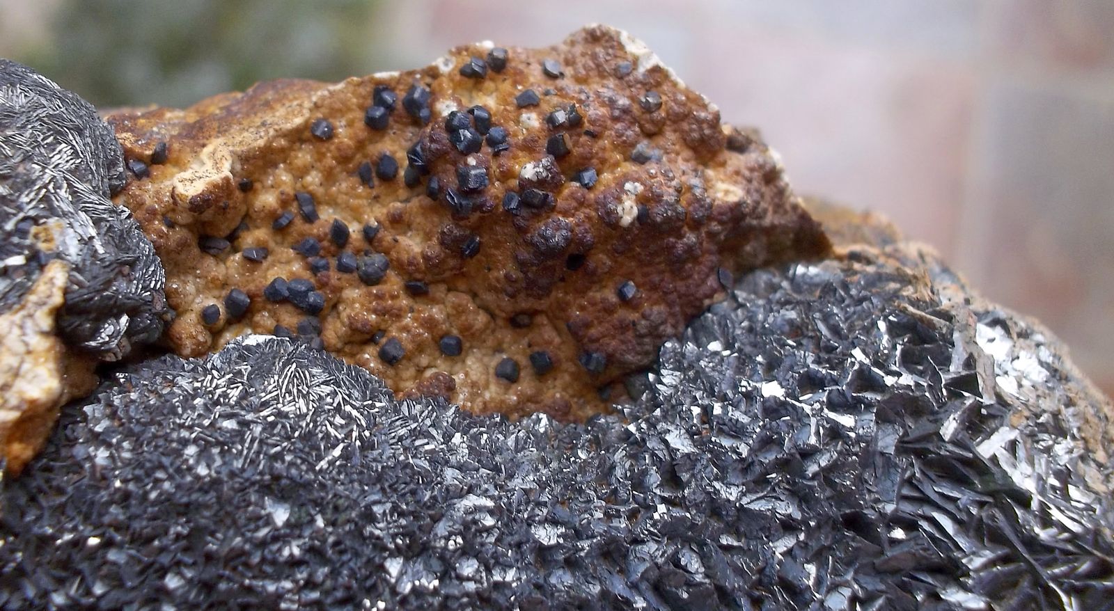 Pirolusita, Fluorapatito (Grupo Apatito) y goethita pseudomórfica de siderita
7 x 7 cm
(Autor: Cristalino)