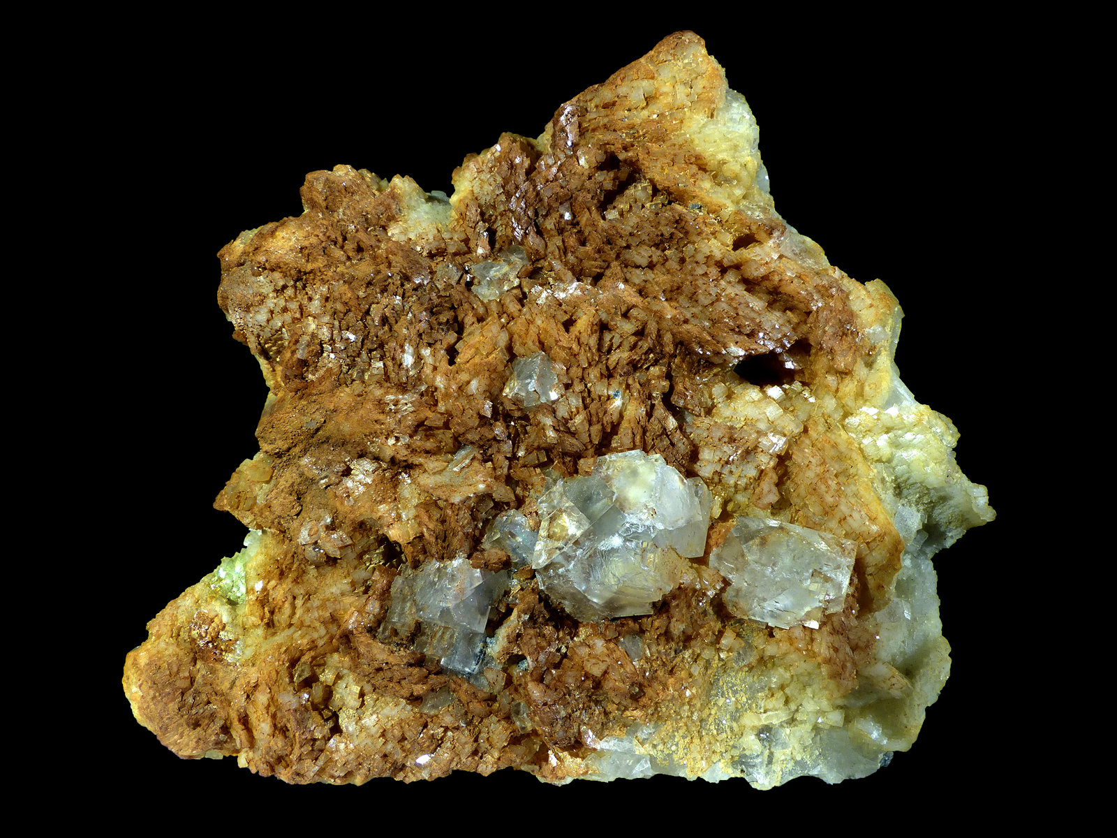 Dolomita, fluorita
8 x 7 x 3 cm
(Autor: Javier Rodriguez)