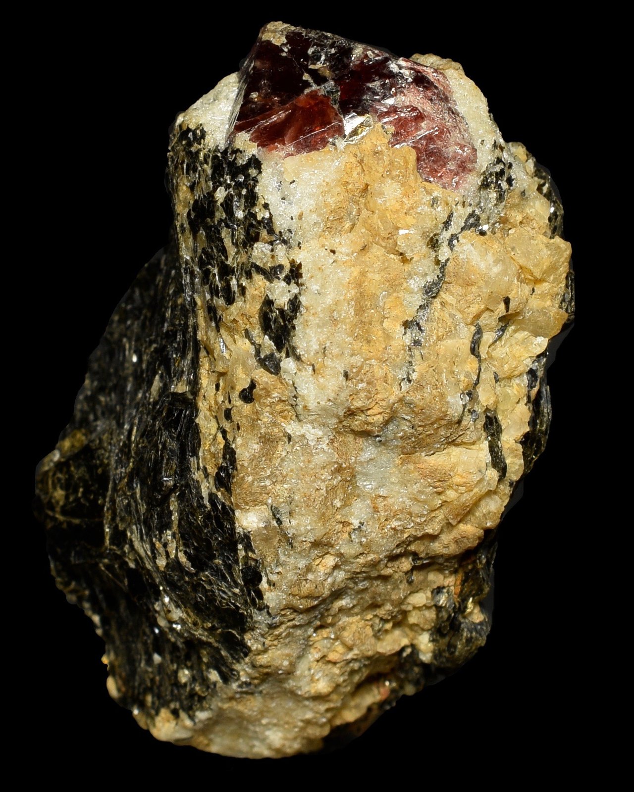 Zircon, Apatito, Calcita, Biotita,
42 x 30 mm
(Autor: UVmineral)