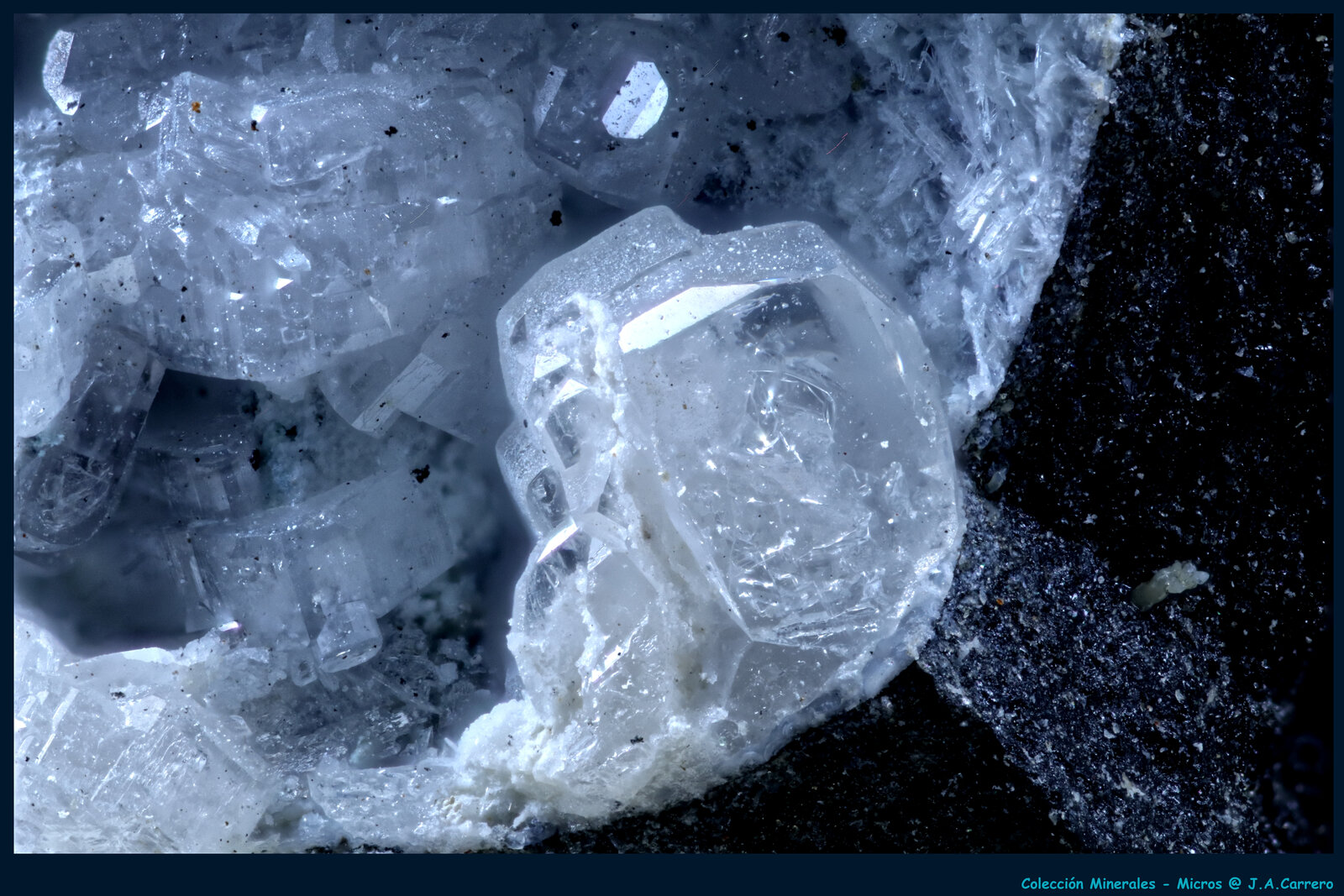 Fosgenita
Distrito minero Lavrion, Prefectura Attikí (Attica), Grecia
FoV: 3 x 2 mm
(Autor: Jose Angel Carrero)