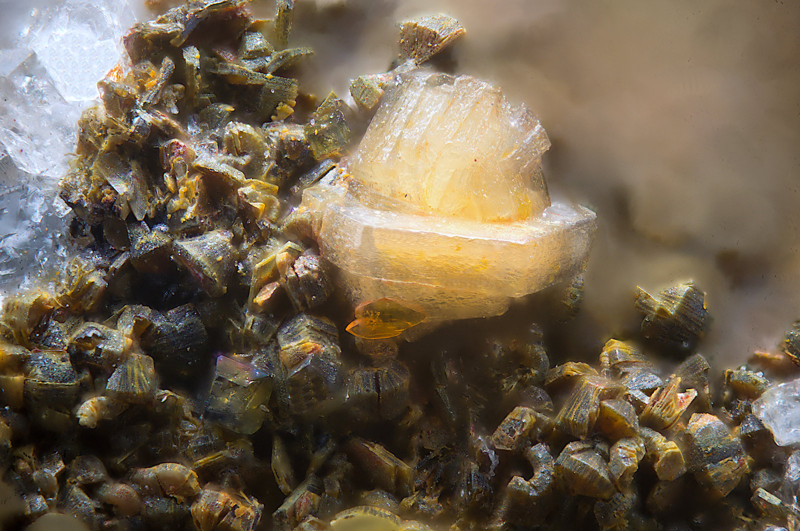 Synchysita-(Ce)
Campo de visión de 1 mm
(Autor: Antonio Carmona)