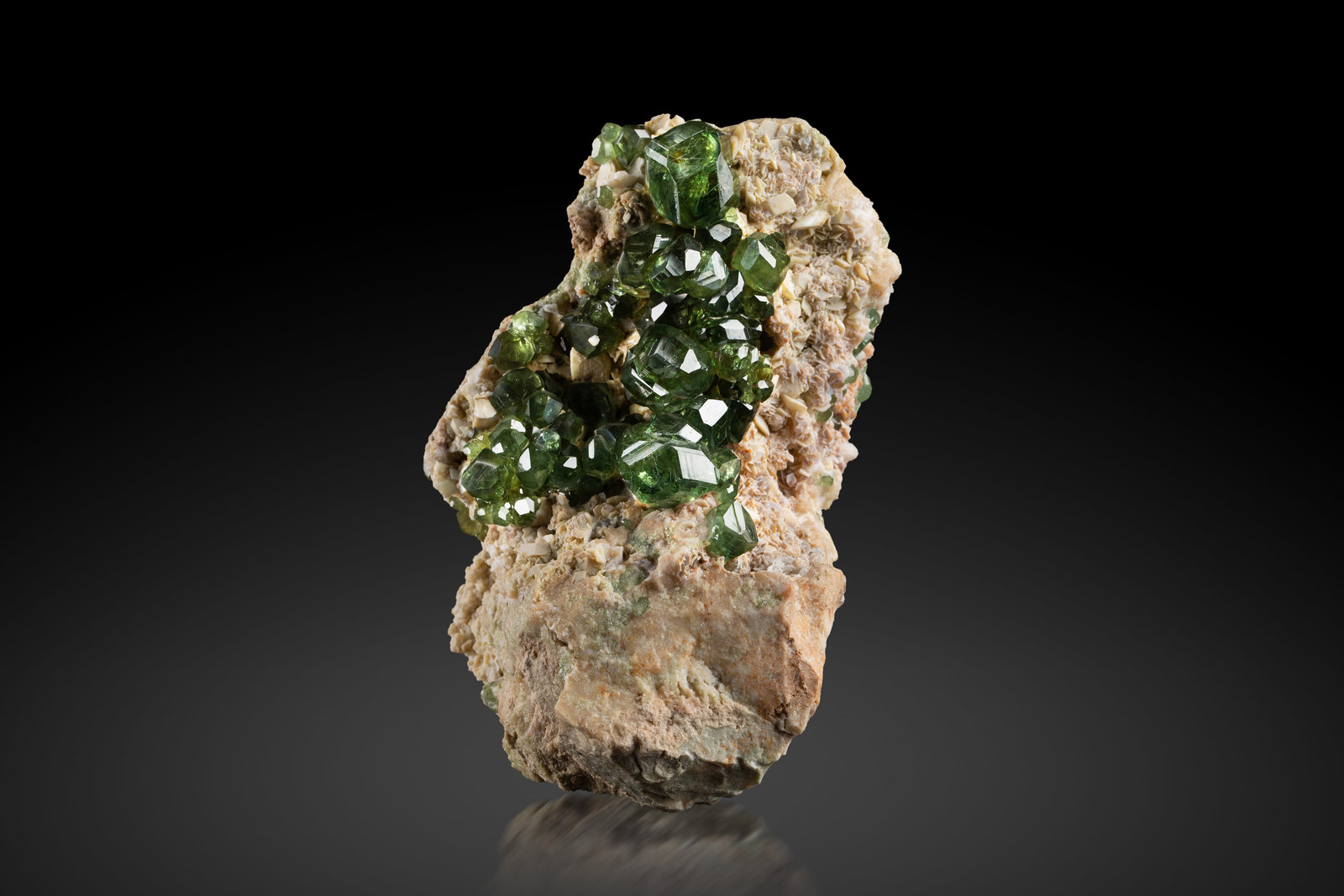 Andradita (variedad demantoide)
8 x 8 x 11 cm / cristal principal: 2 cm
(Autor: Museo MIM)