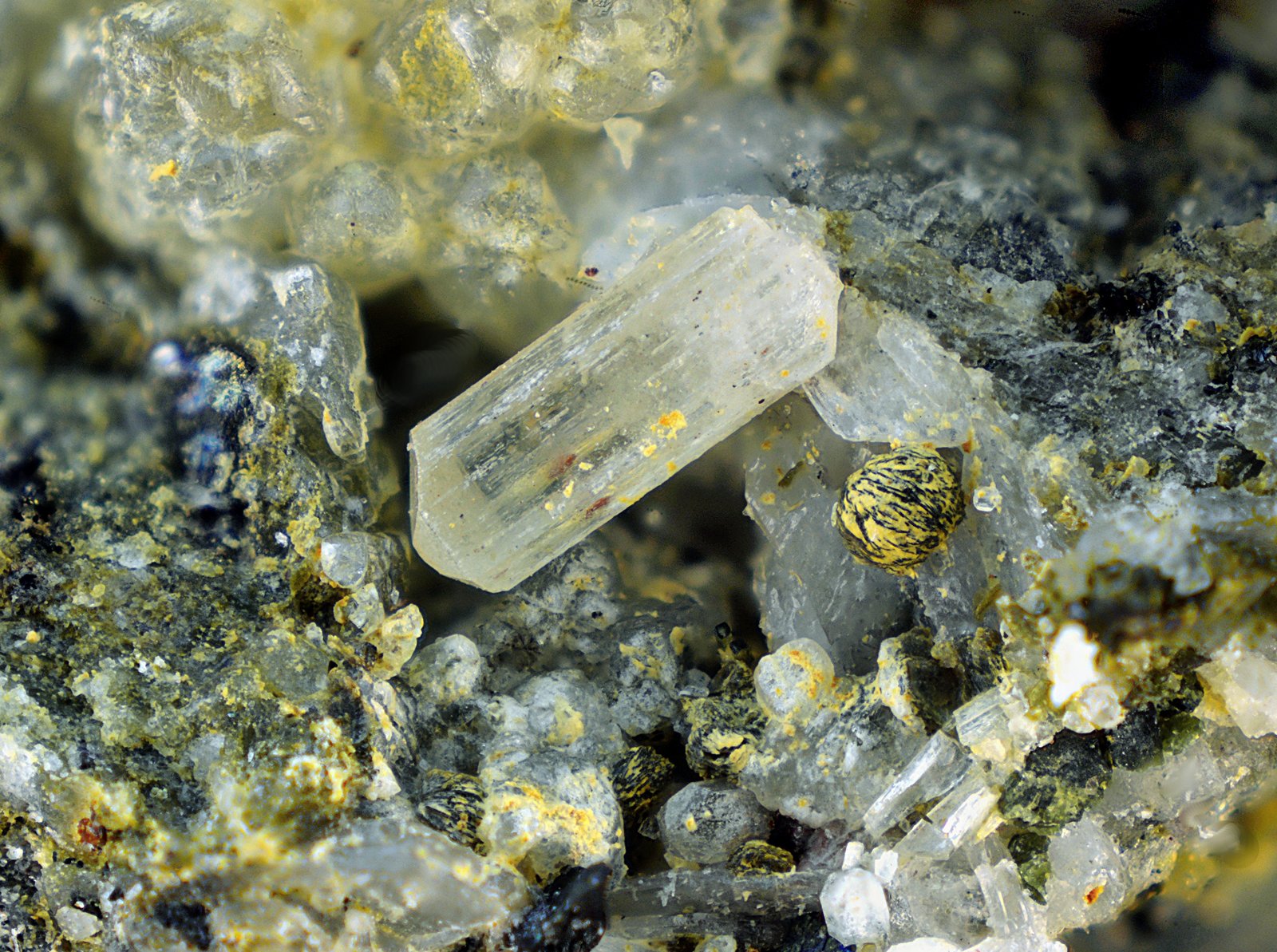 Fluorapatito (Grupo del apatito).
Campo de visión de 6 mm.
(Autor: Antonio Carmona)