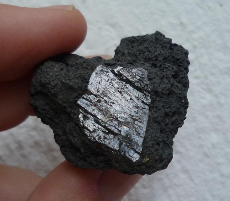 Augita en basalto
Cristal de 1,4x2 cm
(Autor: María Jesús M.)