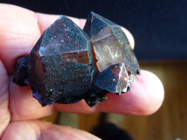 Cuarzo (variedad cristal de roca), Azurita
4 x 3 cm.
(Autor: javier ruiz martin)
