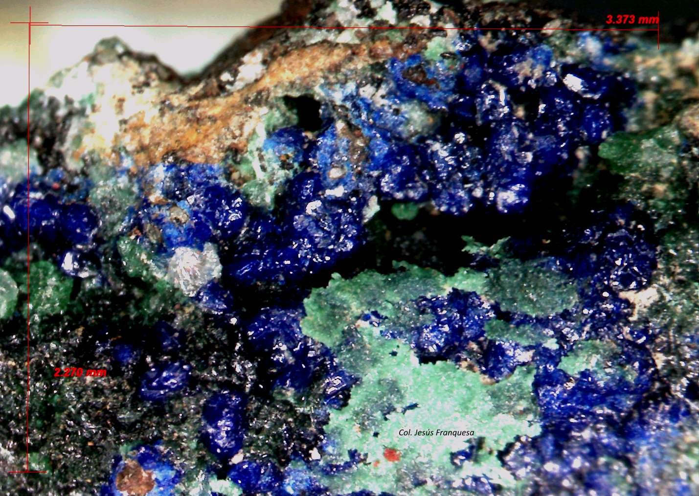 Azurita y Malaquita.
3´373 x 2´270 mm.
(Autor: Jesus Franquesa Baucells)