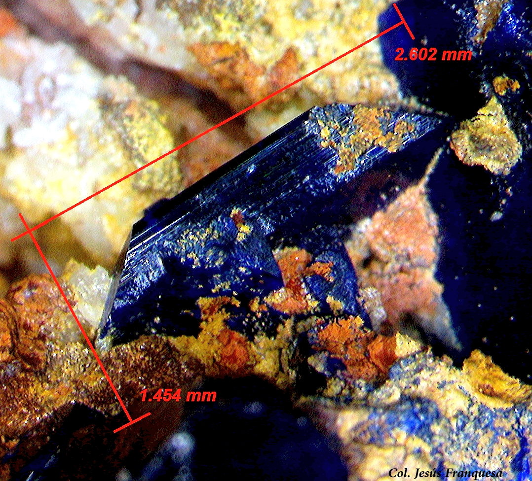 Azurita.
2´60x1´45 mm.
(Autor: Jesus Franquesa Baucells)