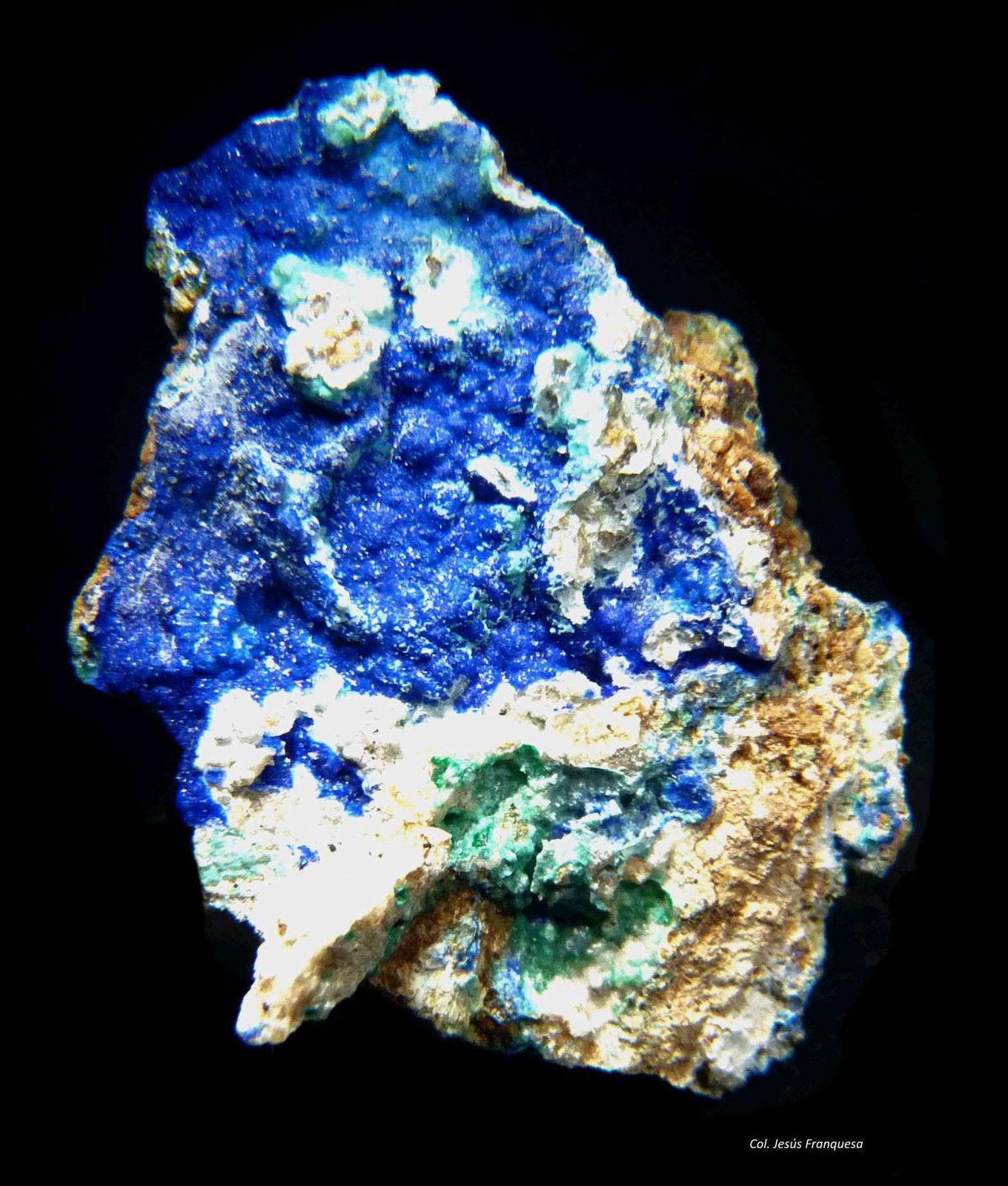 Azurita y Cerusita.
32x22 mm-
(Autor: Jesus Franquesa Baucells)