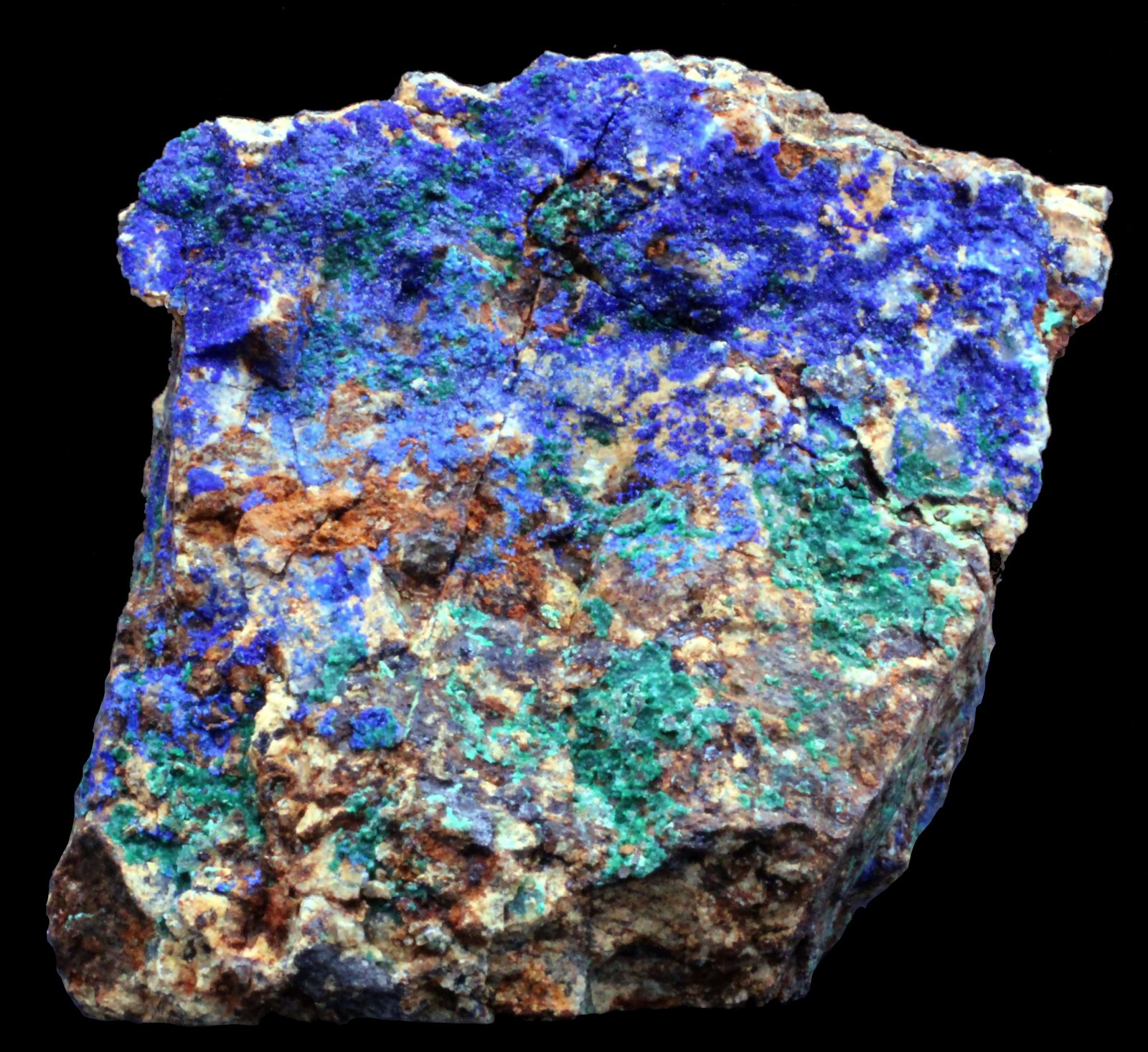 Azurita, Malaquita
45 x 45 x 31 mm.
(Autor: José Luis Zamora)