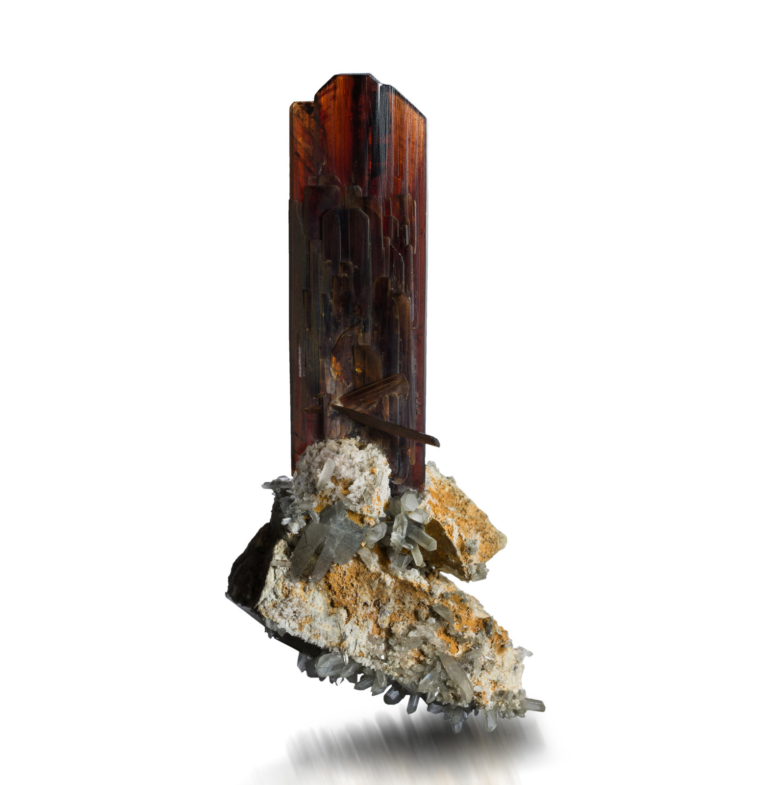 Brookita
6 x 3 x 12 cm / cristal principal: 8 cm
(Autor: Museo MIM)