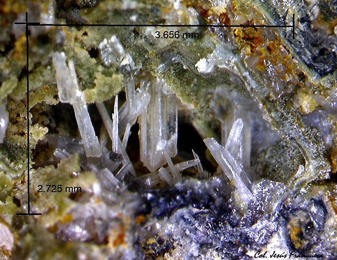 Cerusita y Piromorfita.
3´656 x 2´725 mm.
(Autor: Jesus Franquesa Baucells)