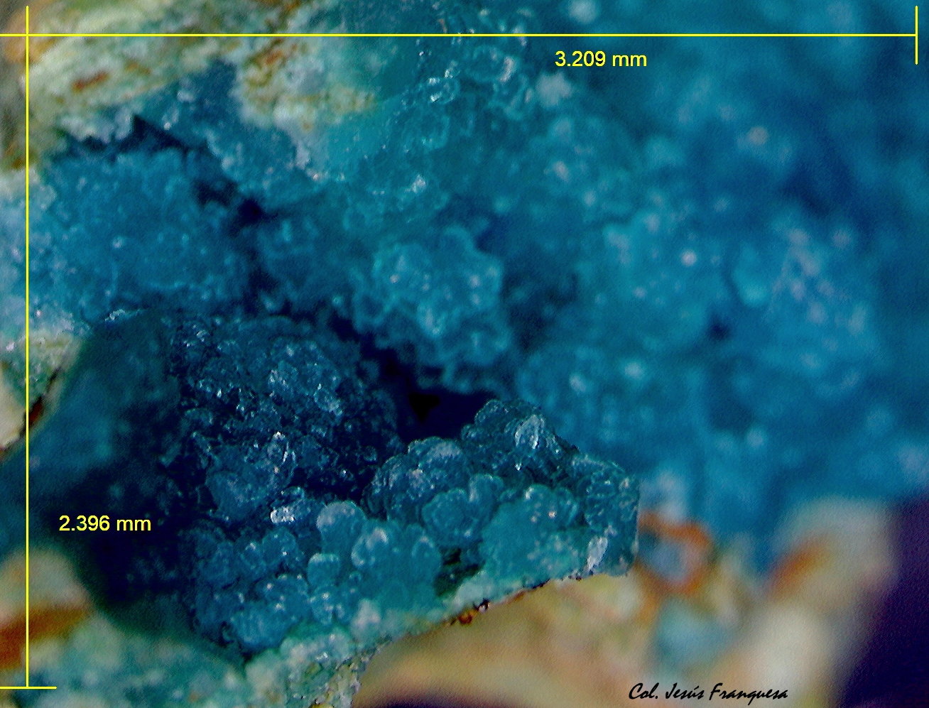 Crisocola.
3´209 x 2´396 mm.
(Autor: Jesus Franquesa Baucells)
