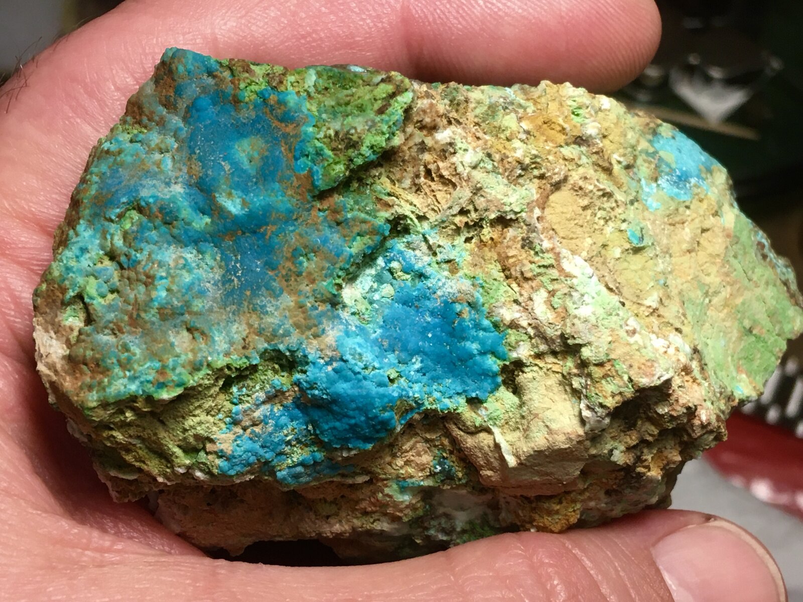 Crisocola
Mina de Bolnuevo, Sierra de las Moreras, Mazarrón, Comarca Bajo Guadalentín
10 x 5 cm
(Autor: Matias Raja)