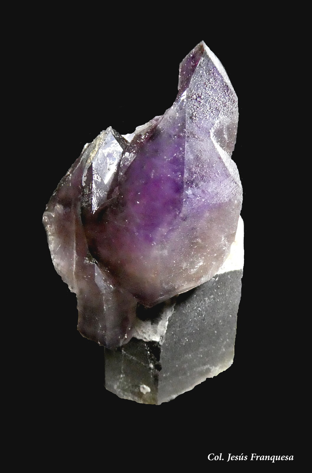Cuarzo (variedad ahumado) y Cuarzo (variedad amatista).
60x30 mm.
(Autor: Jesus Franquesa Baucells)