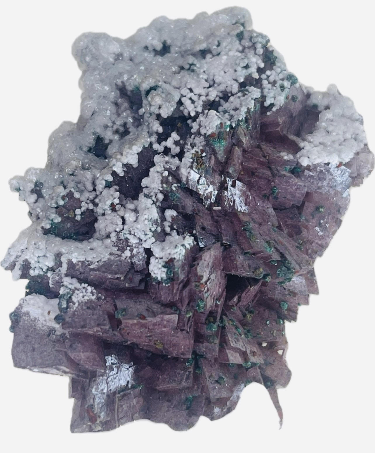 Dolomita (variedad dolomita ferrífera), Rosasita y Calcita
5,5 x 5 cm.
(Autor: castrominerals)