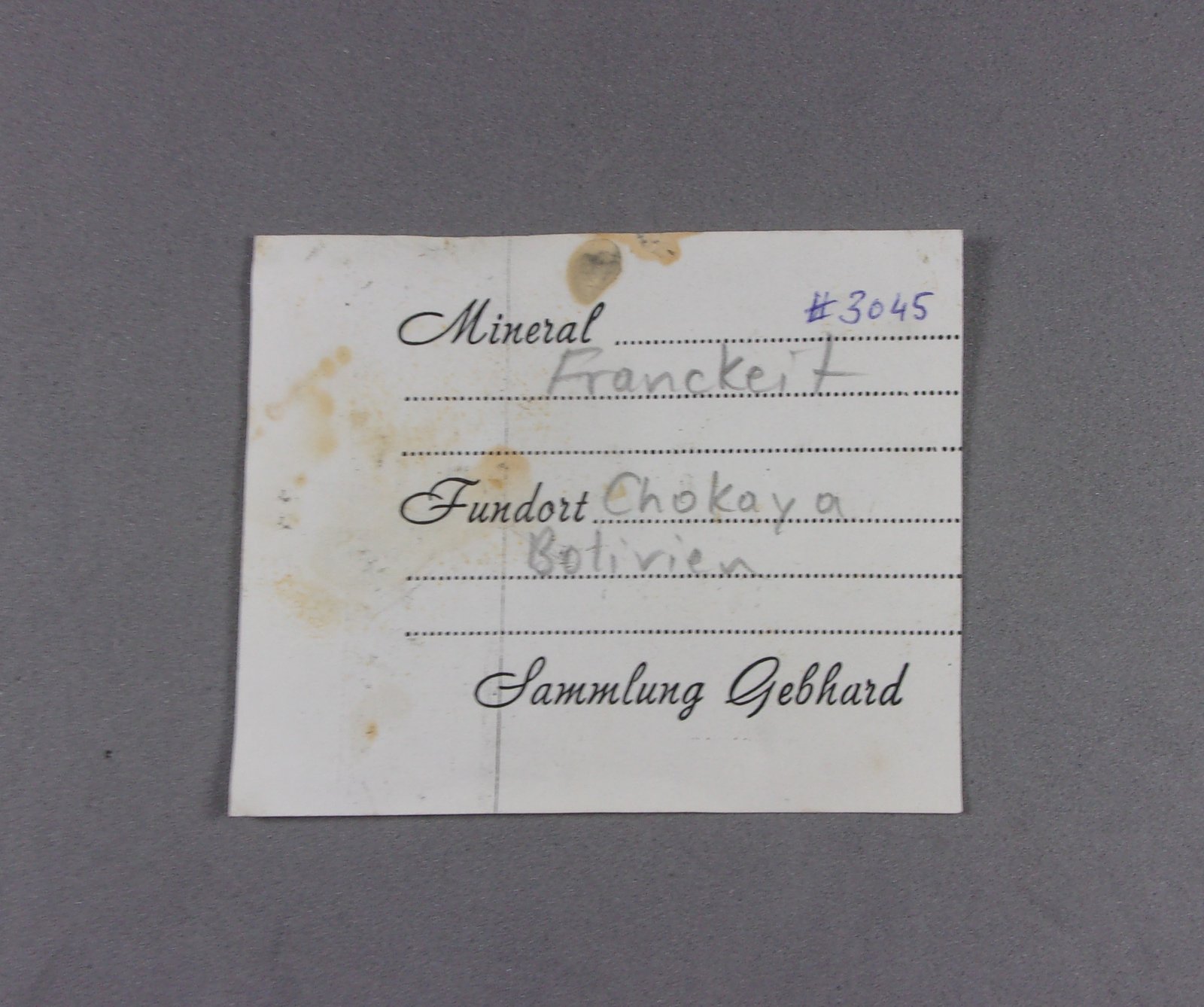 _Etiqueta Franckeita
7 × 6,9 × 4,5 cm.  471,8 g.
(Autor: J. G. Alcolea)