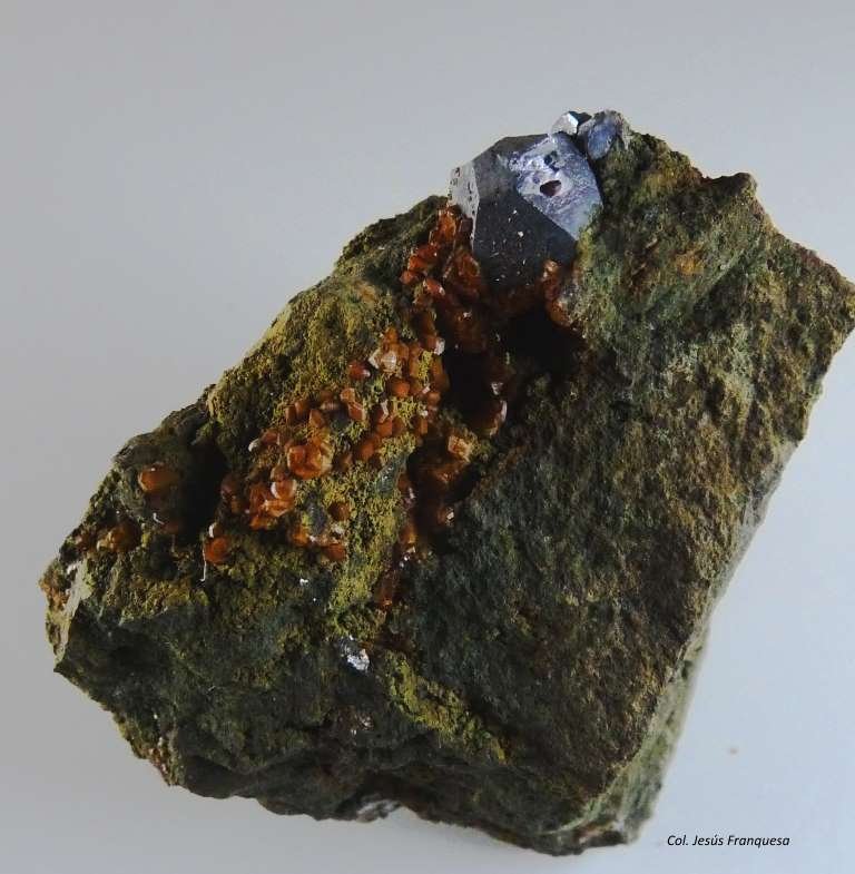 Galena y Siderita.
55x50 mm.
(Autor: Jesus Franquesa Baucells)
