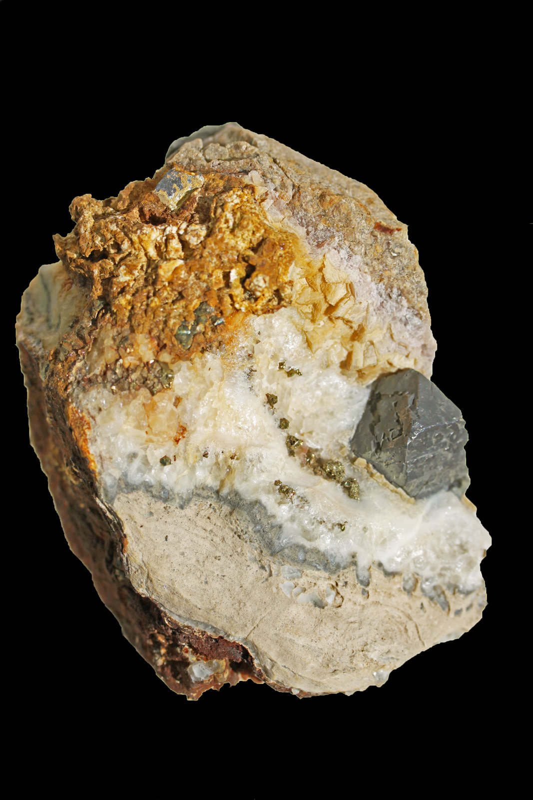 Galena con Calcita, Pirita y Dolomita
8,2 x 10,5 cm.
(Autor: carles)