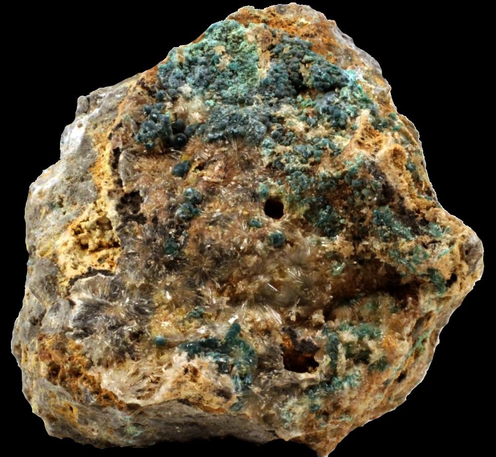 Hemimorfita, Rosasita
32 x 26 x 23 mm.
(Autor: José Luis Zamora)
