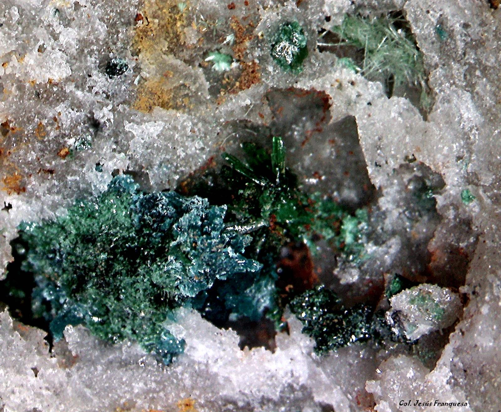 Herbertsmithita y Malaquita.
4´480 x 3´467 mm.
(Autor: Jesus Franquesa Baucells)