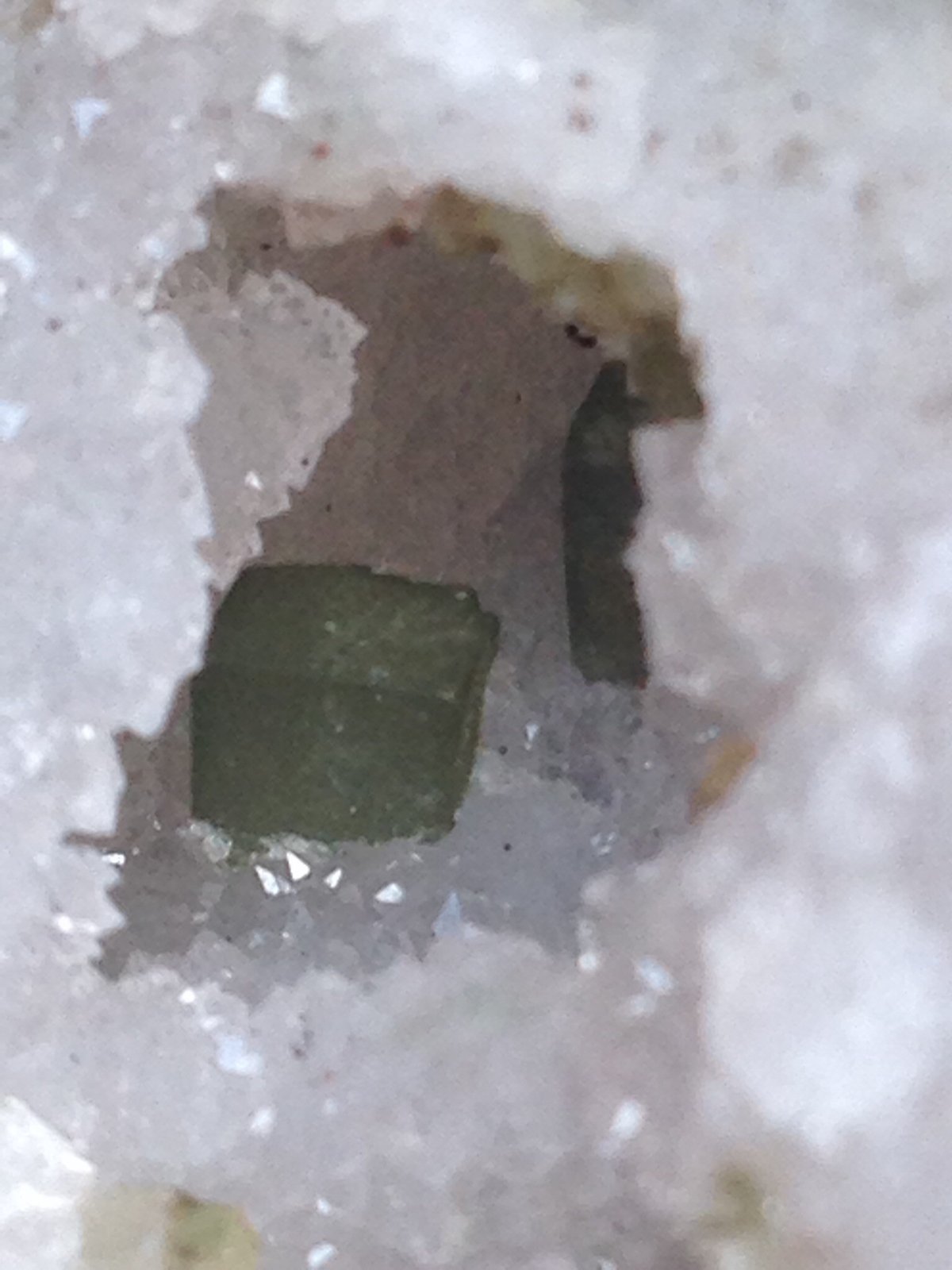 Fluorita, cuarzo
1 cm
(Autor: Obsi)