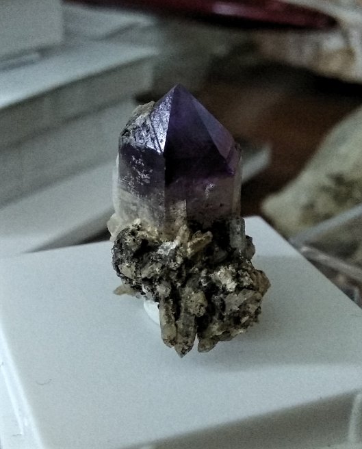 Cuarzo (variedad amatista)
Cristal de 3.9 cms.
(Autor: Gelo)