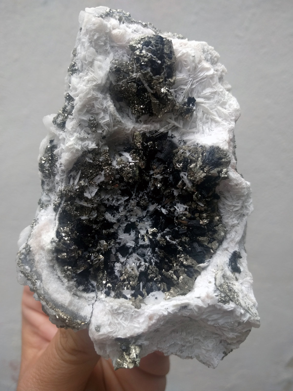 Cronstedtita, Calcita, Pirita
7,8 x 11,5 cm.
(Autor: carles)