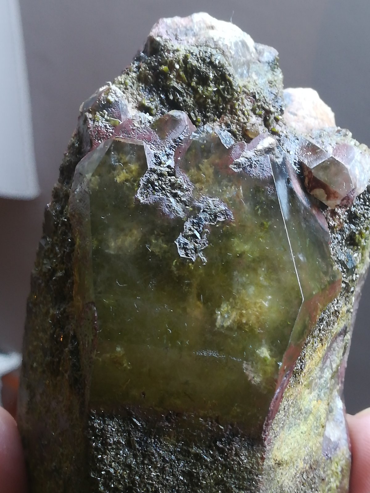 Cuarzo (variedad ahumado) con Epidota
15x8cm aprox
(Autor: ximocompany)