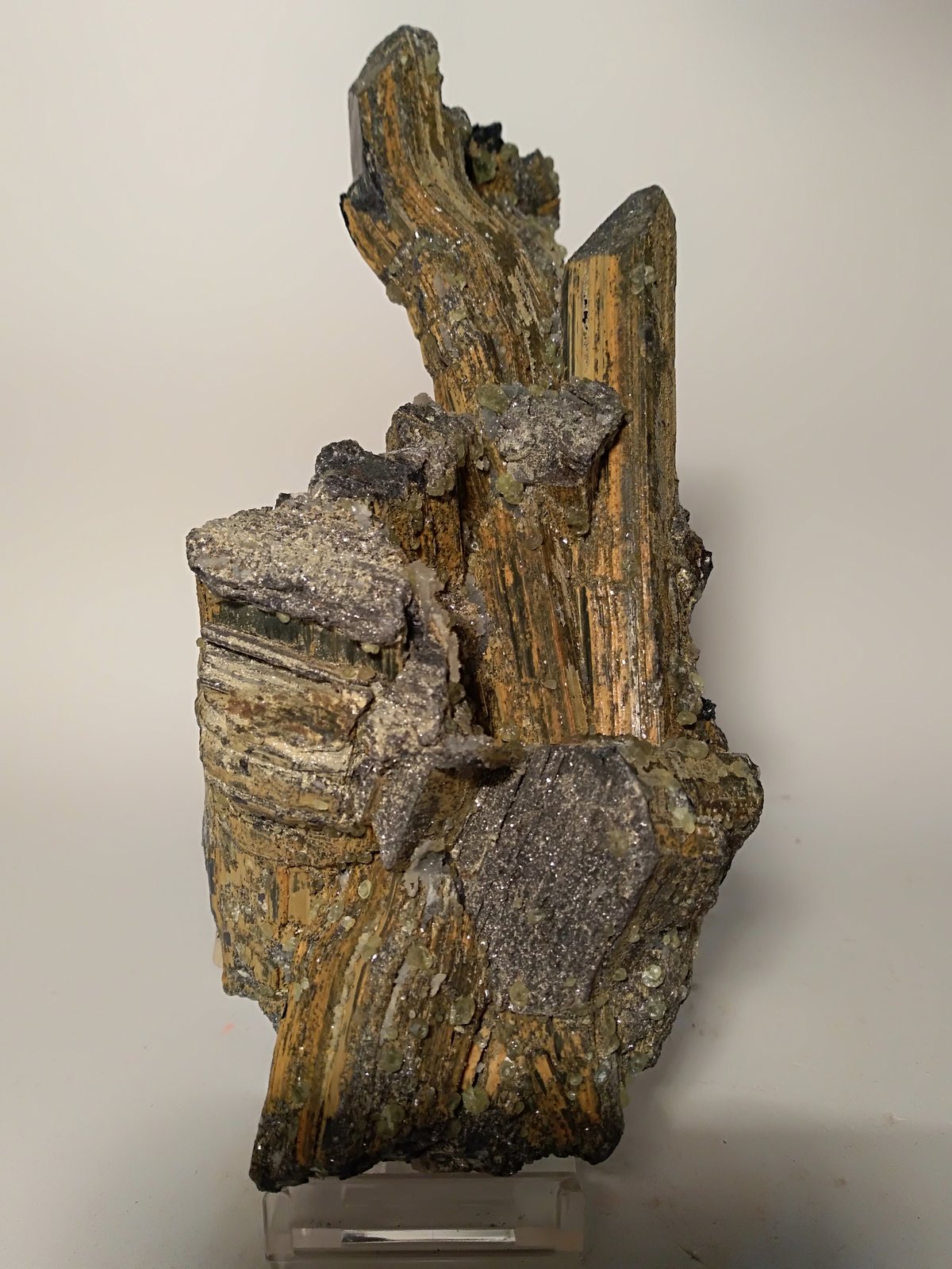 Stibnita (Estibina), Estibiconita, Azufre
165 x80 mm
(Autor: Sante Celiberti)