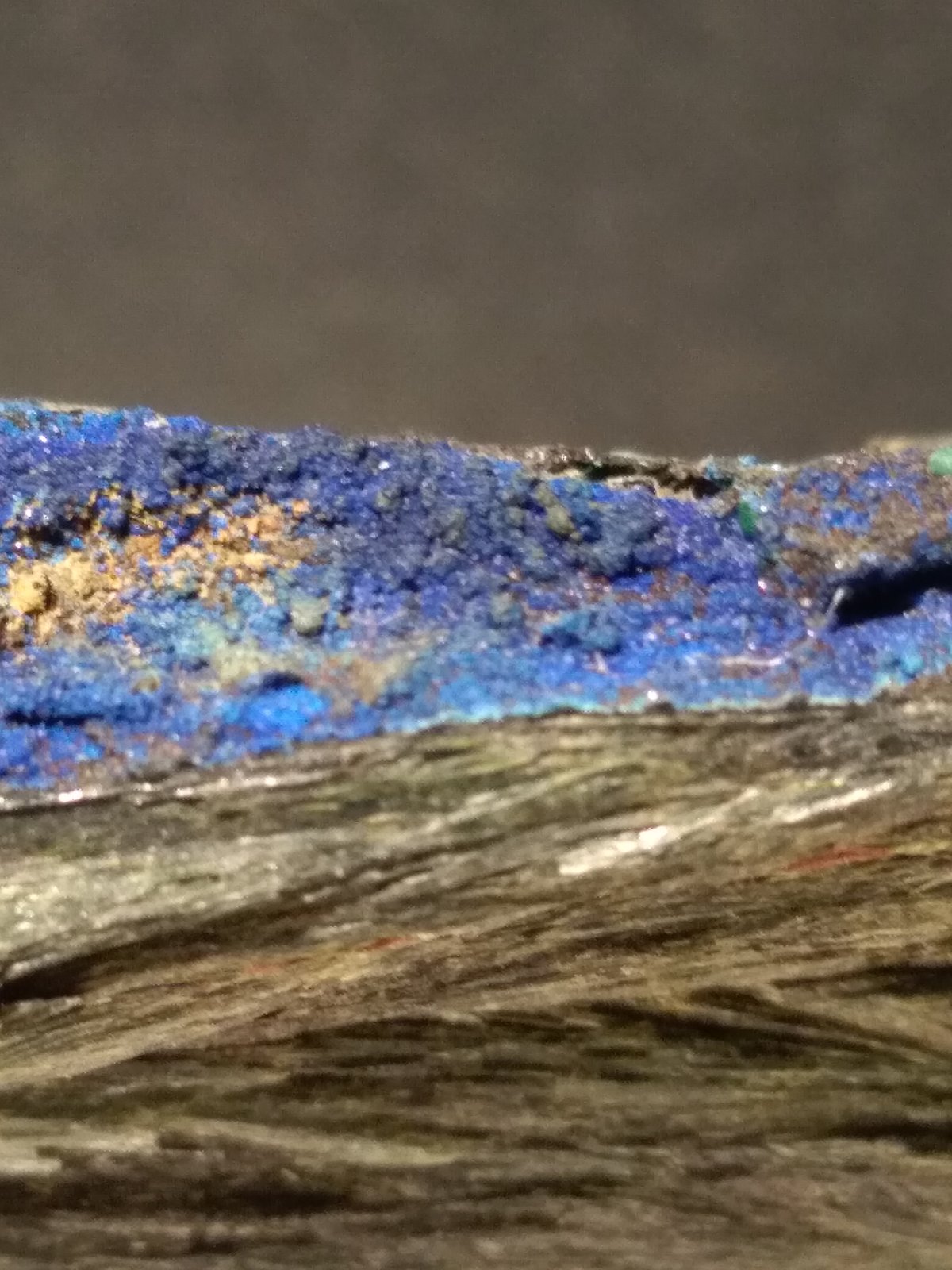 Azurita sobre Hedenbergita.
64 x 29 mm
(Autor: Sante Celiberti)