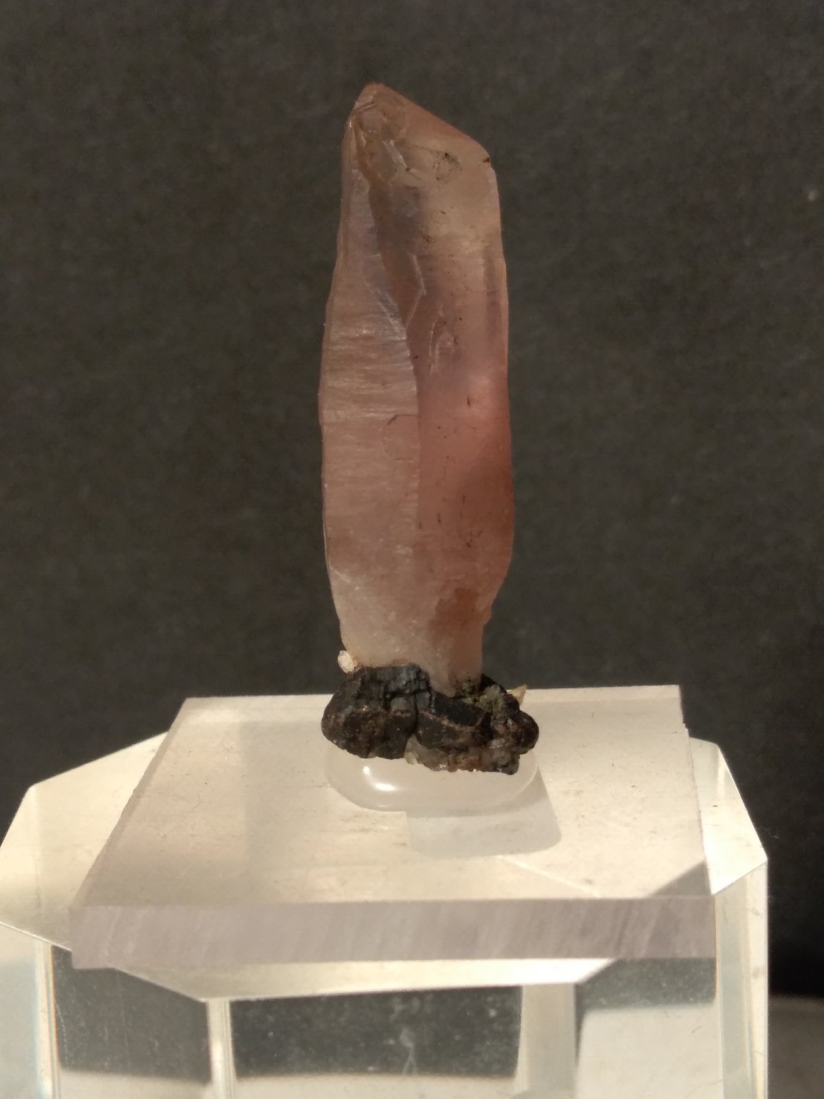 Cuarzo (variedad amatista), Esfalerita
35 x 11 mm
(Autor: Sante Celiberti)