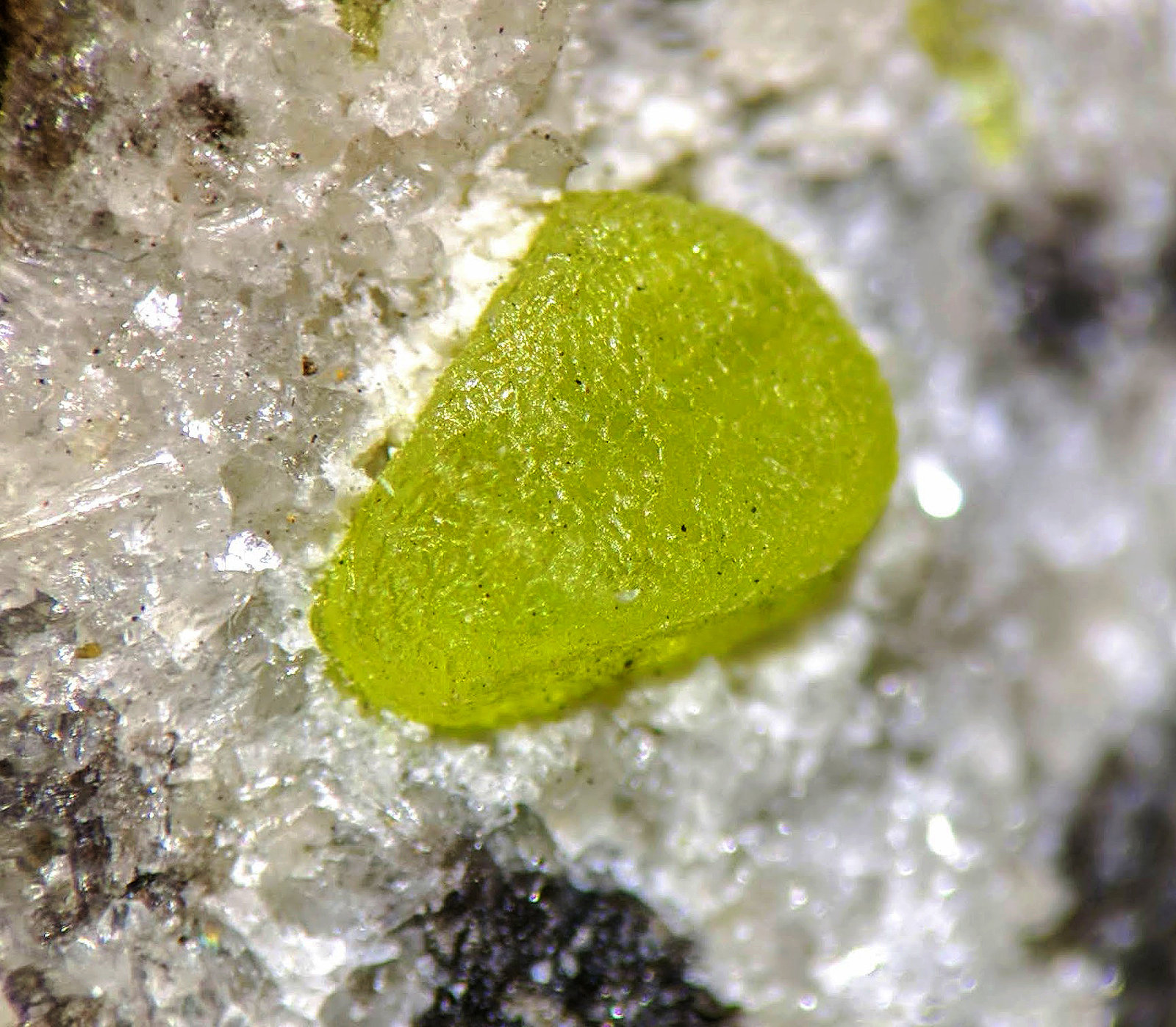 Azufre, Calcita
Cristal: 0,4 x 0,3 cm.
(Autor: carles)