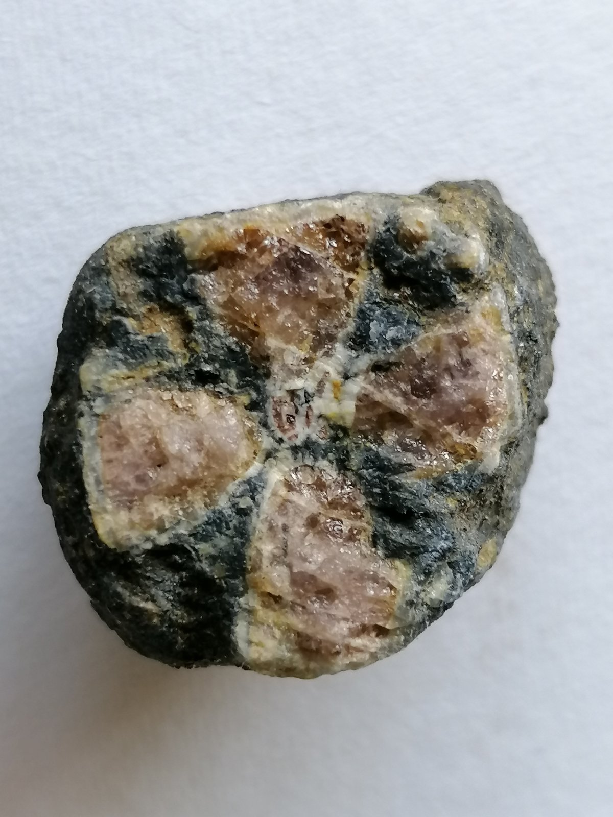 Andalucita (variedad quiastolita).
3 x 3 cm.
(Autor: Rafael varela olveira)