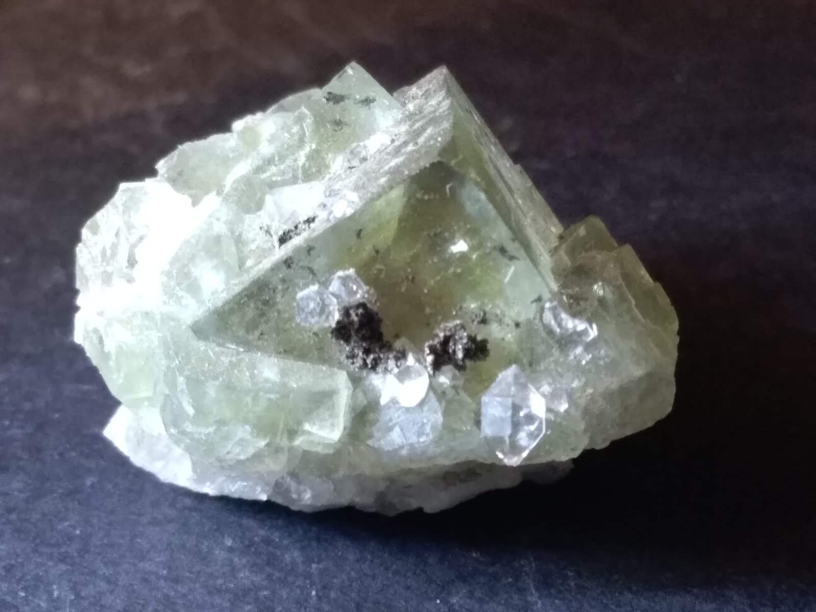 Fluorita, Cuarzo, Pirita
39 x 31 mm
(Autor: Sante Celiberti)