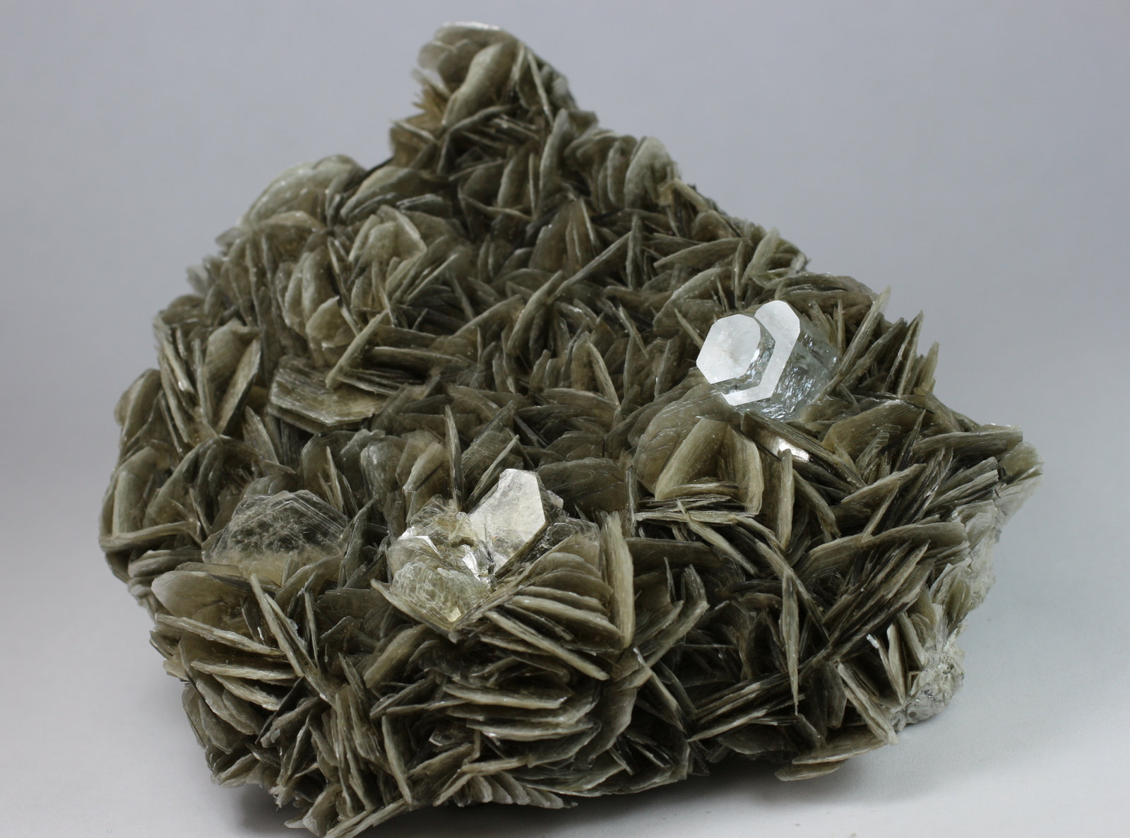 Moscovita y Berilo (variedad aguamarina)
11 x 9.4 x 6.3 centimetros
(Autor: Ricardo Melendez)