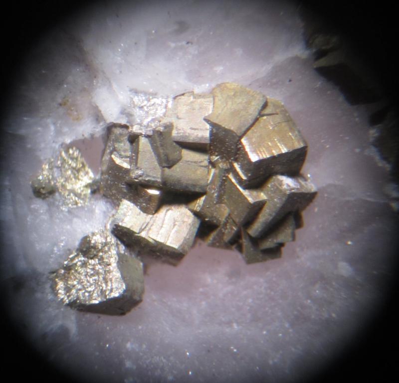 Pirita.
Grupo de cristales de 5 mm. aprox.
(Autor: Carles Rubio)