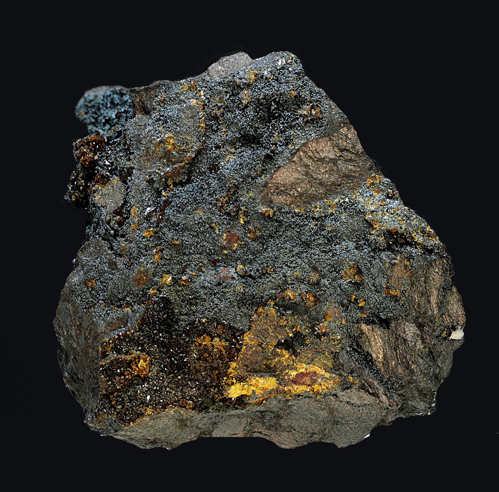 Jarosita sobre goethita
34 x 34 mm.
(Autor: Antonio Carmona)