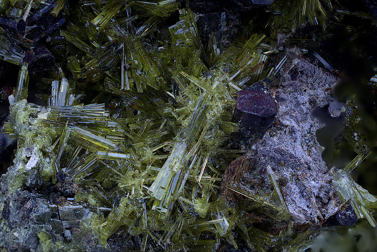 Diópsido y Epidota
Campo de visión de 8 mm
(Autor: Antonio Carmona)