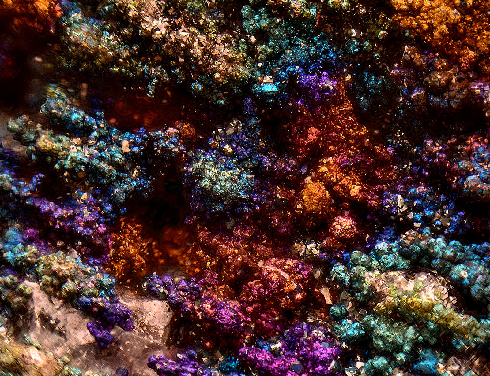 Bornita y Pirita
Campo de visión de 2 mm
(Autor: Antonio Carmona)