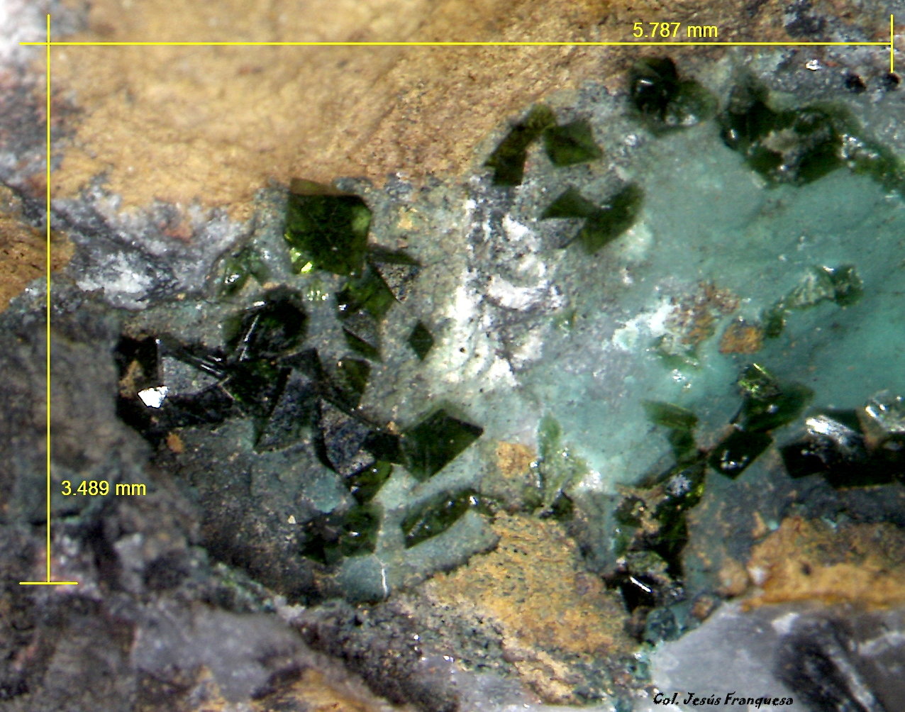 Libethenita.
5´787 x 3´489 mm.
(Autor: Jesus Franquesa Baucells)