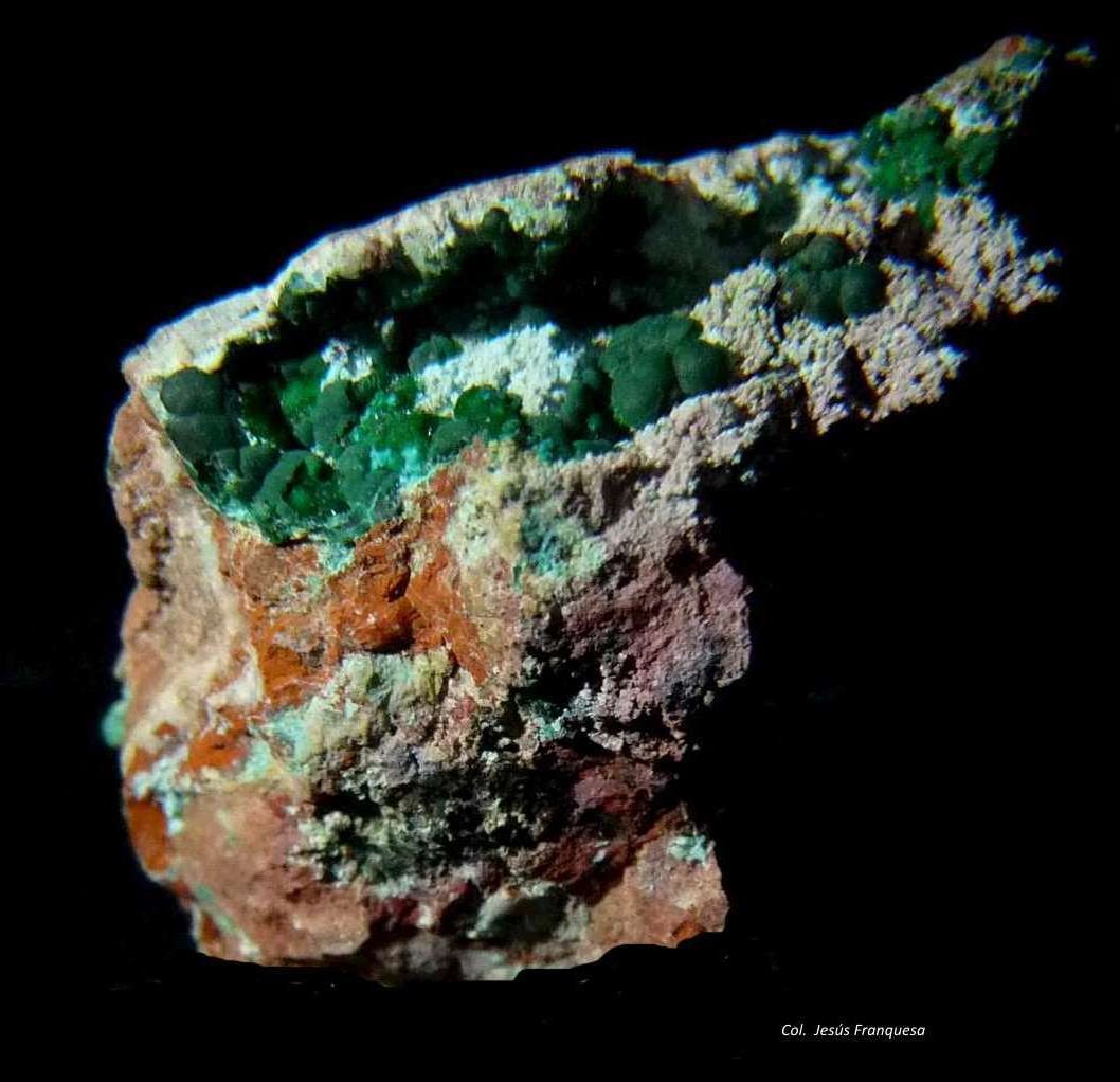 Malaquita y Philipsburgita.
50x35 mm.
(Autor: Jesus Franquesa Baucells)