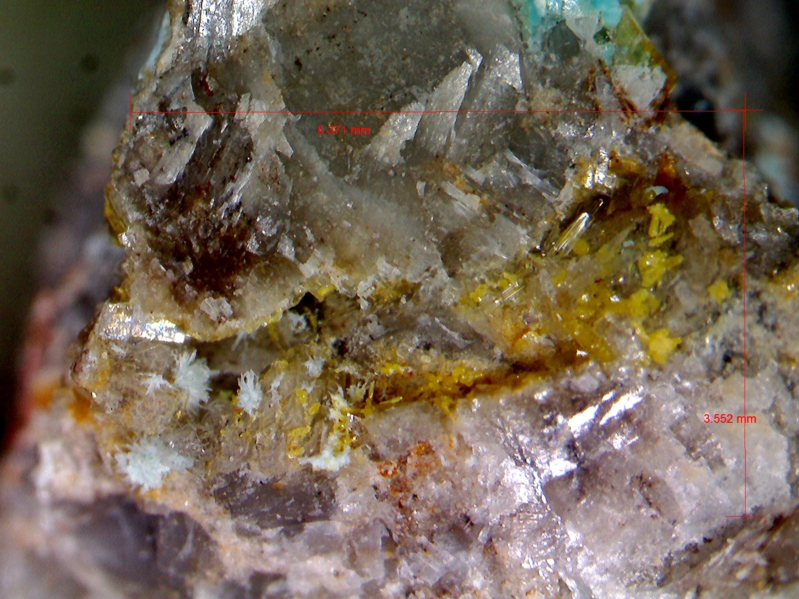 Mimetita y Hemimorfita.
5´371 x 3´552 mm.
(Autor: Jesus Franquesa Baucells)