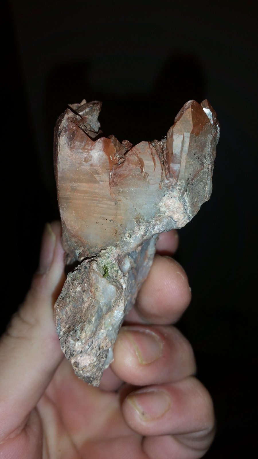 Cuarzo
3,5 x 4 cm (el cristal)
(Autor: Iwok)