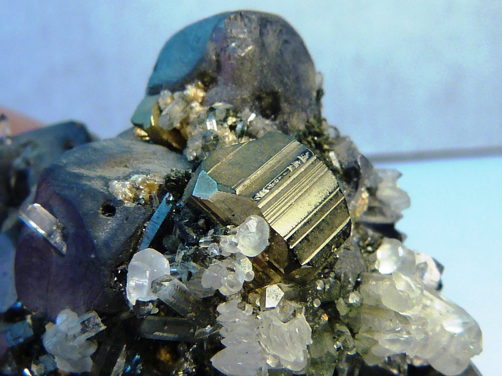 Esfalerita (variedad marmatita), Galena, Cuarzo y Pirita
4,5 x 3 x 2,5 cm.
(Autor: Felipe Abolafia)