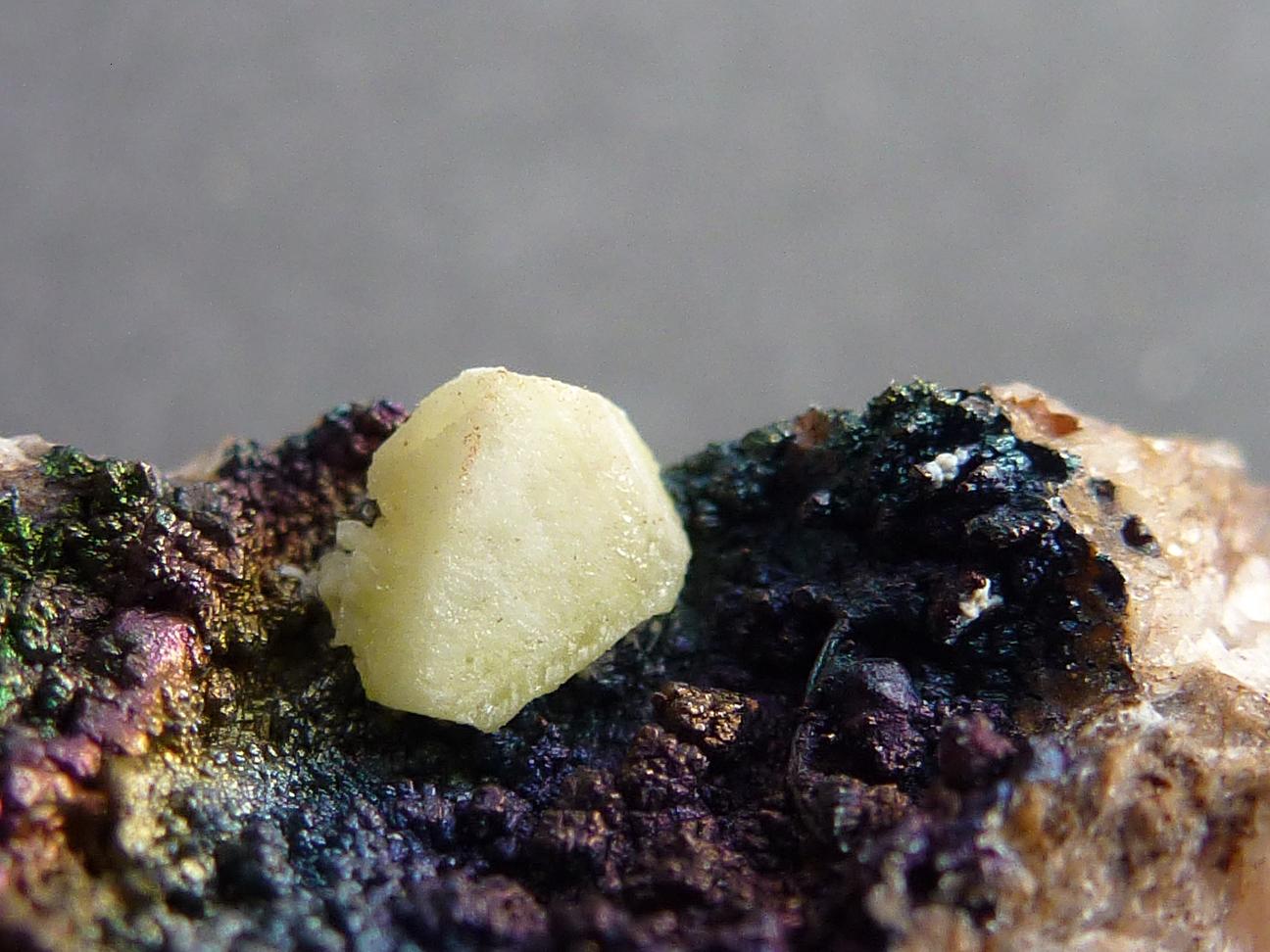 Cerusita pseudomorfizando Anglesita en Goethita
5 x 4 cm. El cristal 0,4 cm.
(Autor: javier ruiz martin)